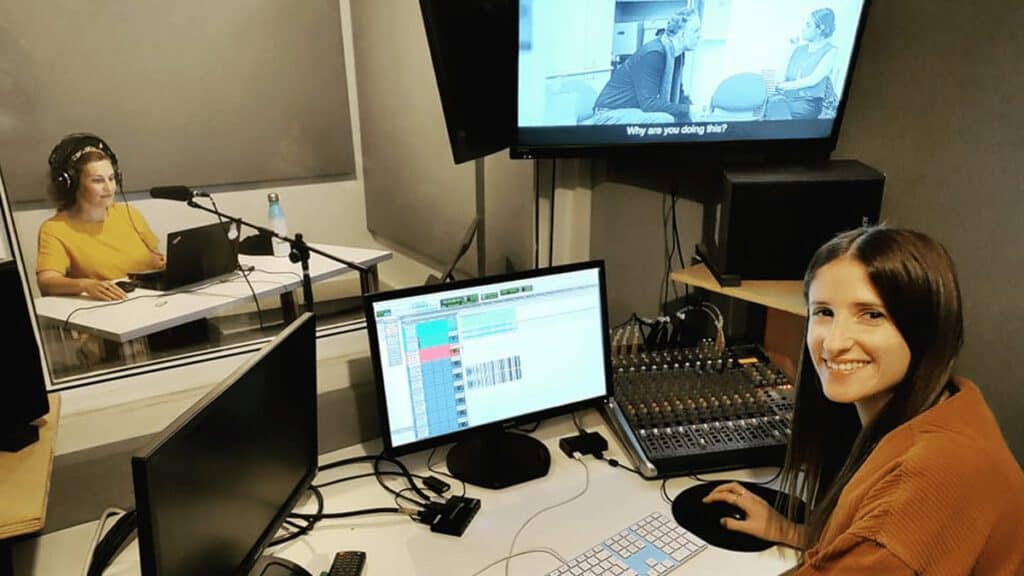 סשן הנגשה לסרט "הנפש הטובה".עם עדי קרוב .(משמאל) והטכנאית יובל קדוש