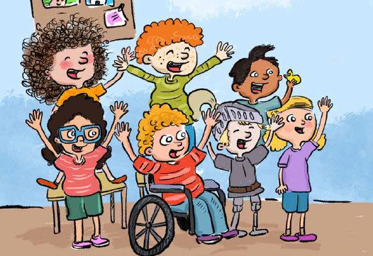 איור מתוך "הכיתה המגוונת" של אורית דסטה. עיצוב גרפי: לי מימון