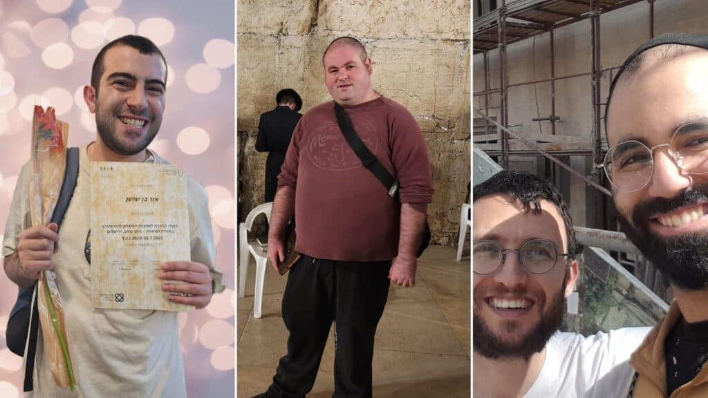 מימין לשמאל: הרכז מאיר כהן ודוד, רועי ואור
