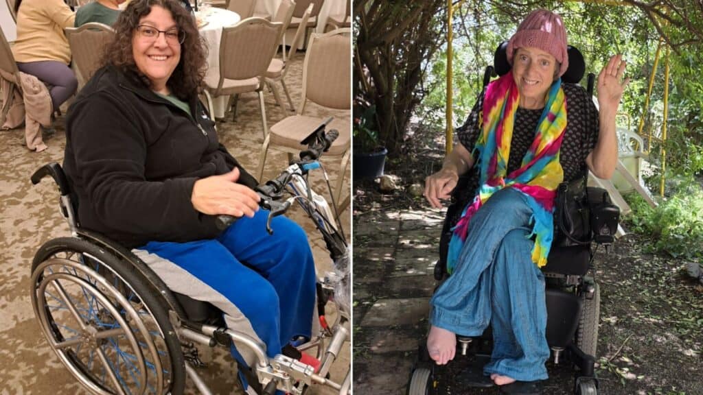 סימה שמעוני (מימין) ולילך מתרגם (צילום: יהודה פלד, באדיבות המצולמת)